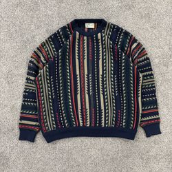 90s Coogi style Toorallie 3D knit sweater Men’s Size L