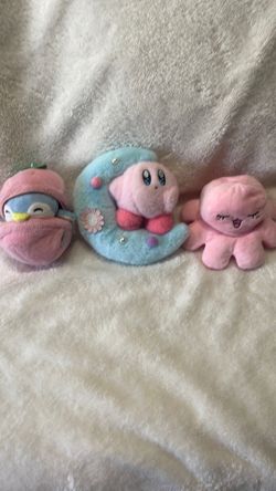 Kirby , Miniso & Pink Octopus- Plush Toy Bundle