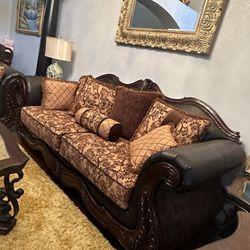 Sofa And Love Seat With 3 Pcs Coffee Table 