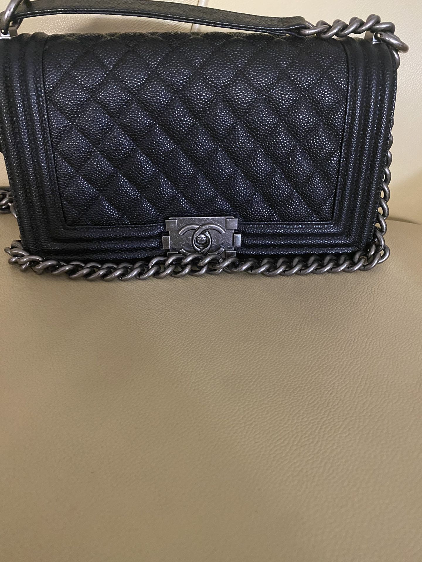 Chanel caviar boy bag!