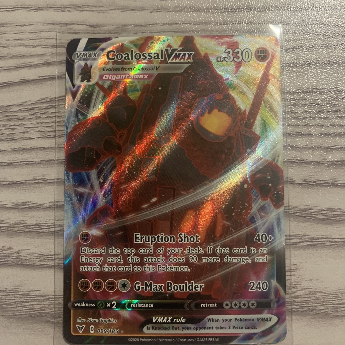 coalossal pokemon card vmax - 099/185 Full Art Ultra Rare Card Details TCG Starter Set VMAX Charizard
