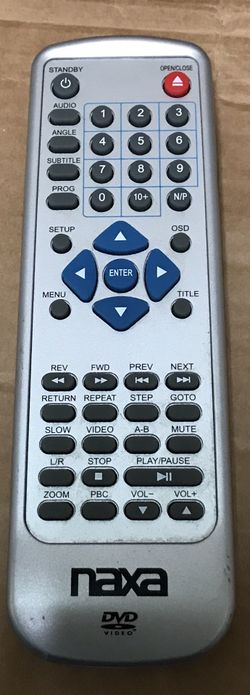 NAXA DVD Remote Control for Unknown Model B2