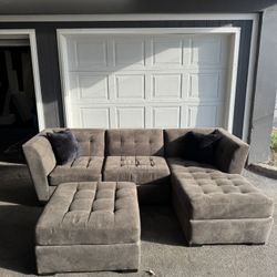 Modular Dark Gray Sectional W ottoman