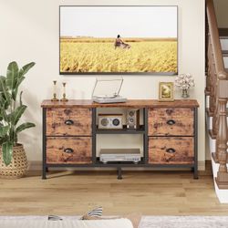 Furologee TV Stand Dresser with 4 Drawers