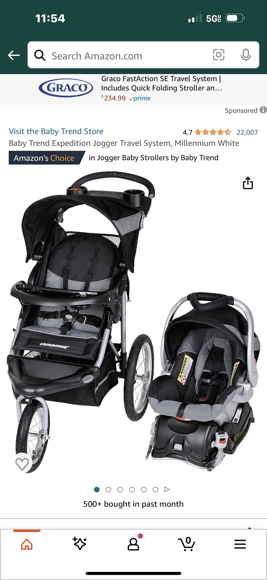 Baby Trend Expedition Jogger Travel System, Millennium White