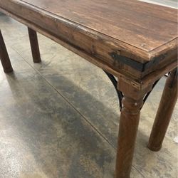 Console Table Spanish Rustic French Farm Solid Wood w/Metal Accents