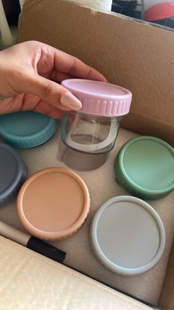 6 Pcs 4oz Glass Baby Food Storage Containers 