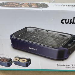 The CUSIMAX Smokeless Indoor Grill Model Gr-200 is  a stylish electric grill with a non-stick removable grill plate, perfect for indoor use. With two 