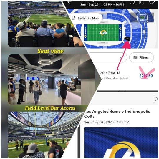 Colts V RAMS 2 Seats