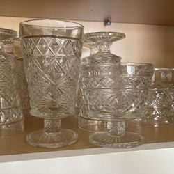 1950’s Antique Hazel Atlas Glass Ice cream And Sherbert Cups