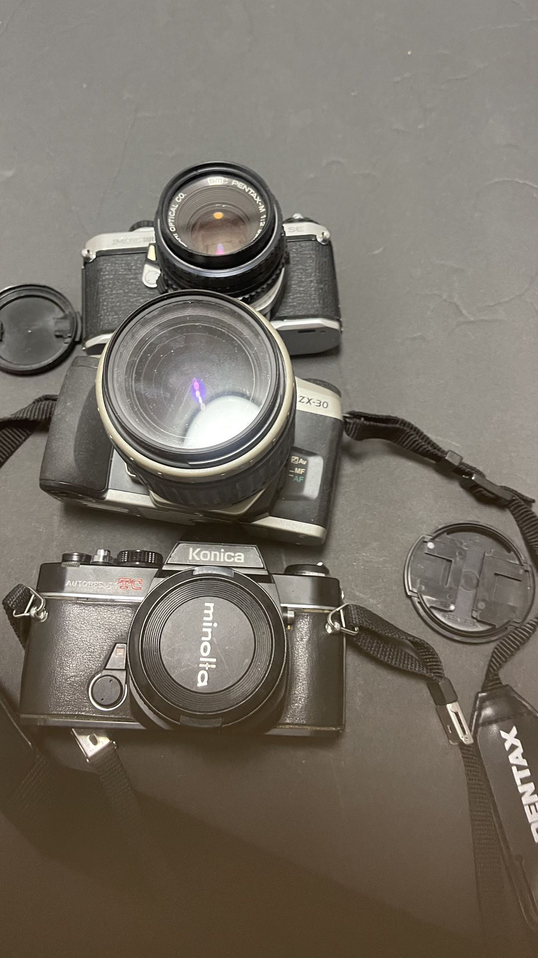 Vintage Film Camera Bundle – Pentax, Konica & Minolta