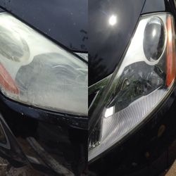 Wet sand and buff all headlights front and back for 20$