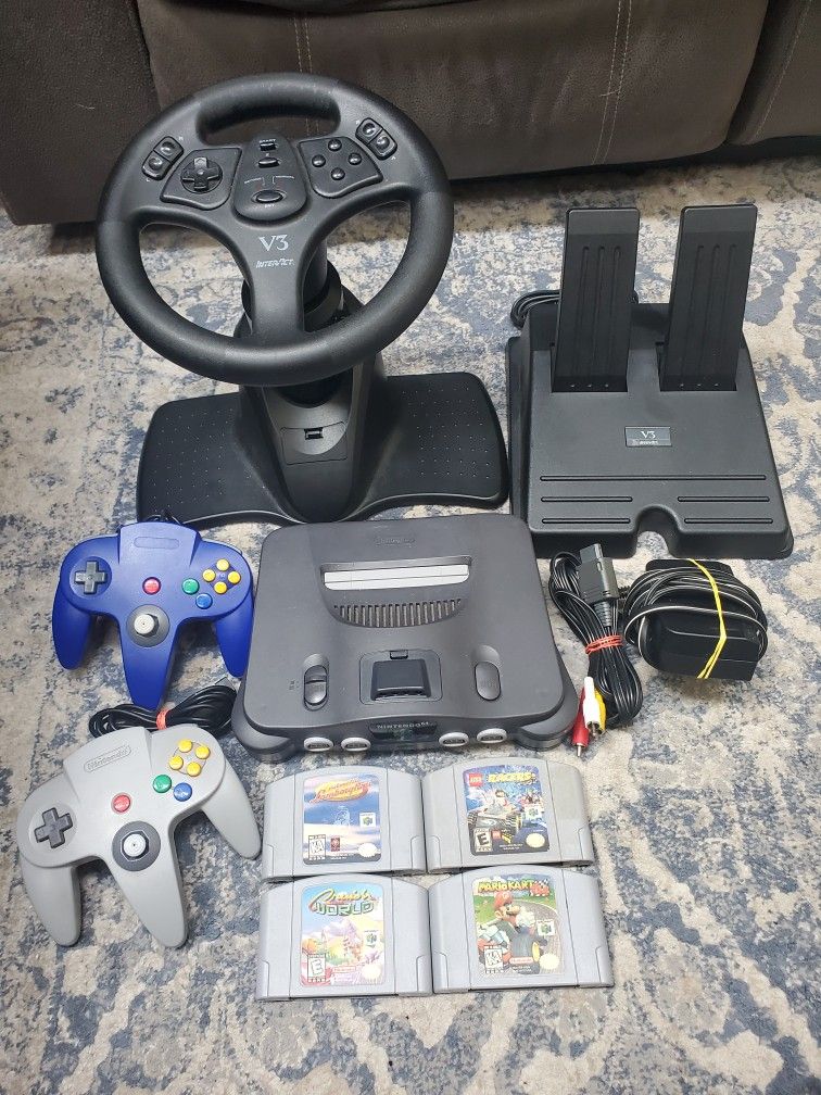 N64 Bundle w/ Racing Steering Wheel
