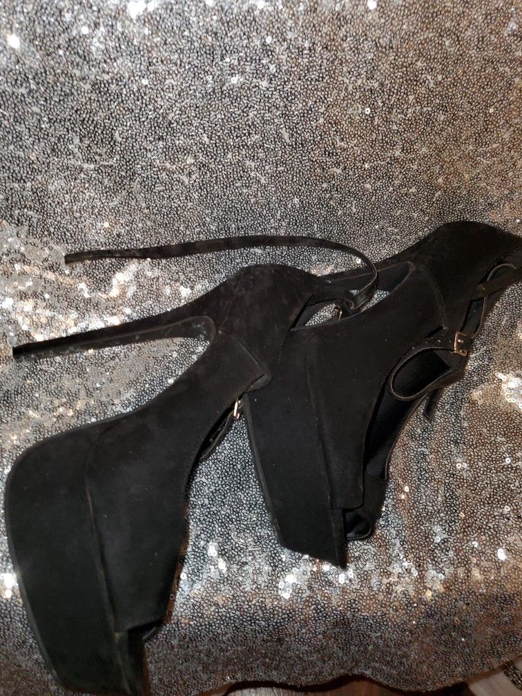 Black High Heel MaryJanes