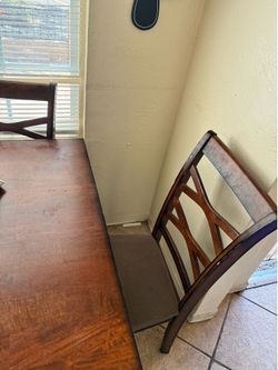 dark wood dinner table