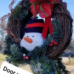 Snowman door wreath 