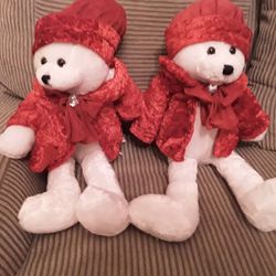 Two Christmas Teddy Bears 