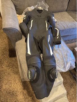 One piece leather track suit