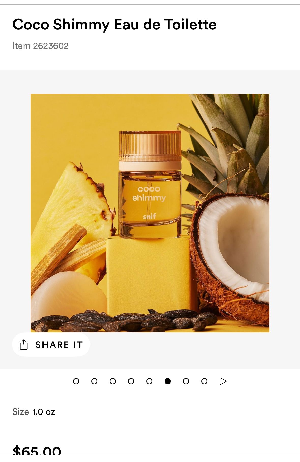 Snif Coco 🥥🍍Shimmy Fine Fragance 30ml