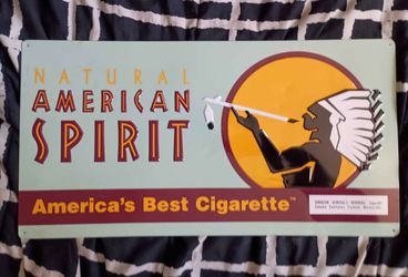 Natural American Spirit cigarette sign light green 21x11 NO RESELLERS!