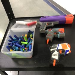 3-Nerf guns and darts In Excellent Condition As The Picture🔵