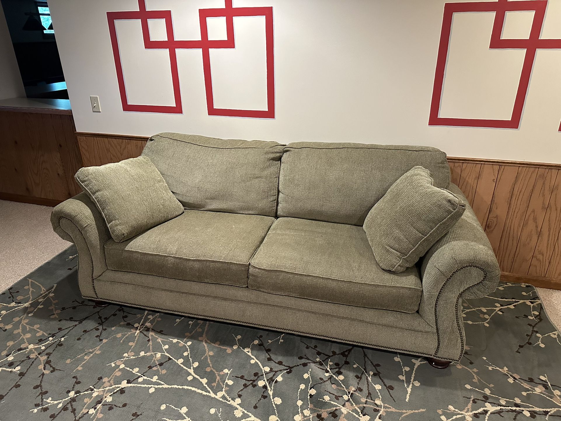 Elegant Rolled-Arm Sofa
