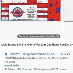 1988 Chevrolet All Star Workout And Skills Competition Tickets. Monday July 11th At 12:30 P.M.  Read Description Below. 