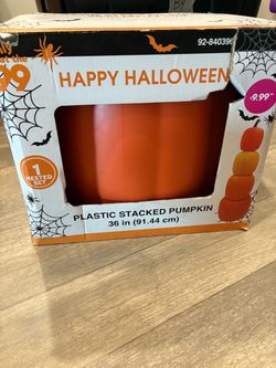 Plastic Stacked Pumpkin Halloween Decoration 36in