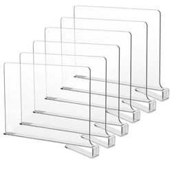 BRAND NEW Acrylic Shelf Dividers for Closets,4 PCS Wood Shelf Dividers, Clear Shelf Separators