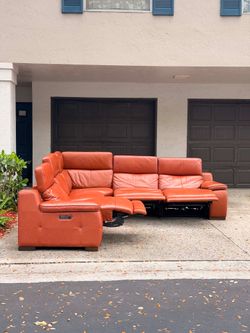Genuine leather electric recliner couch