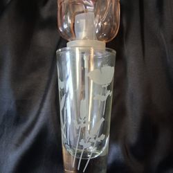 Tulip Etched Glass Perfume Atomizer 