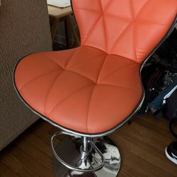 Orange Adjustable Bar Stool