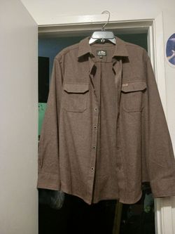 Pacific Outfitters Brown Flannel Button-Up Shirt
