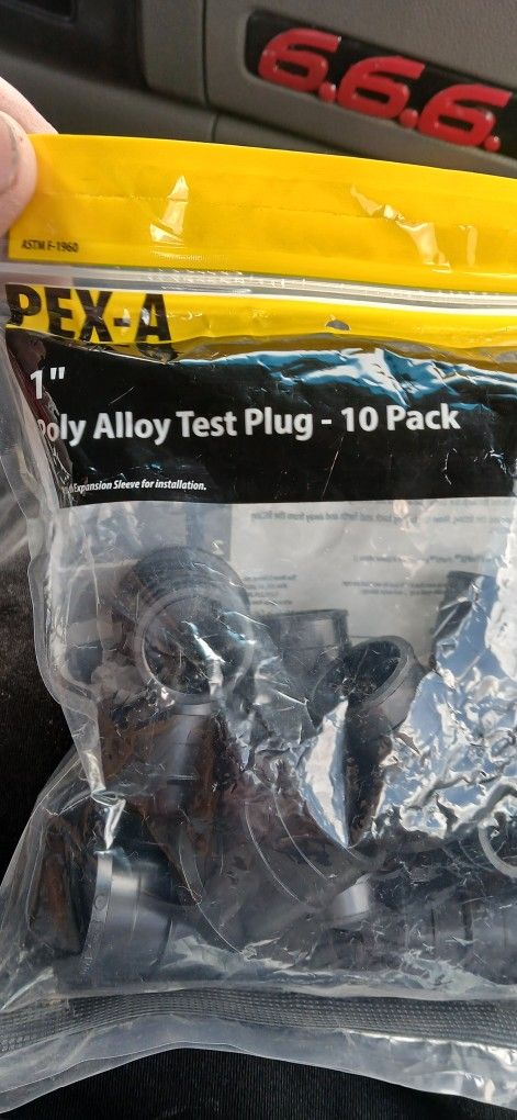 Pex-A 1inch Poly Alloy Test Plug 10pack New!