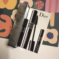 2*Dior Diorshow Mascara Professionnel 090 Black Travel Size 1.5ml/0.05oz