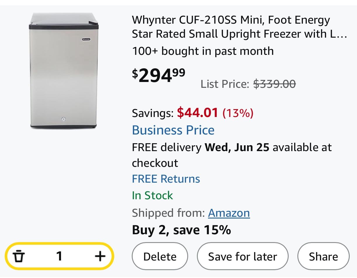 Whynter Freezer