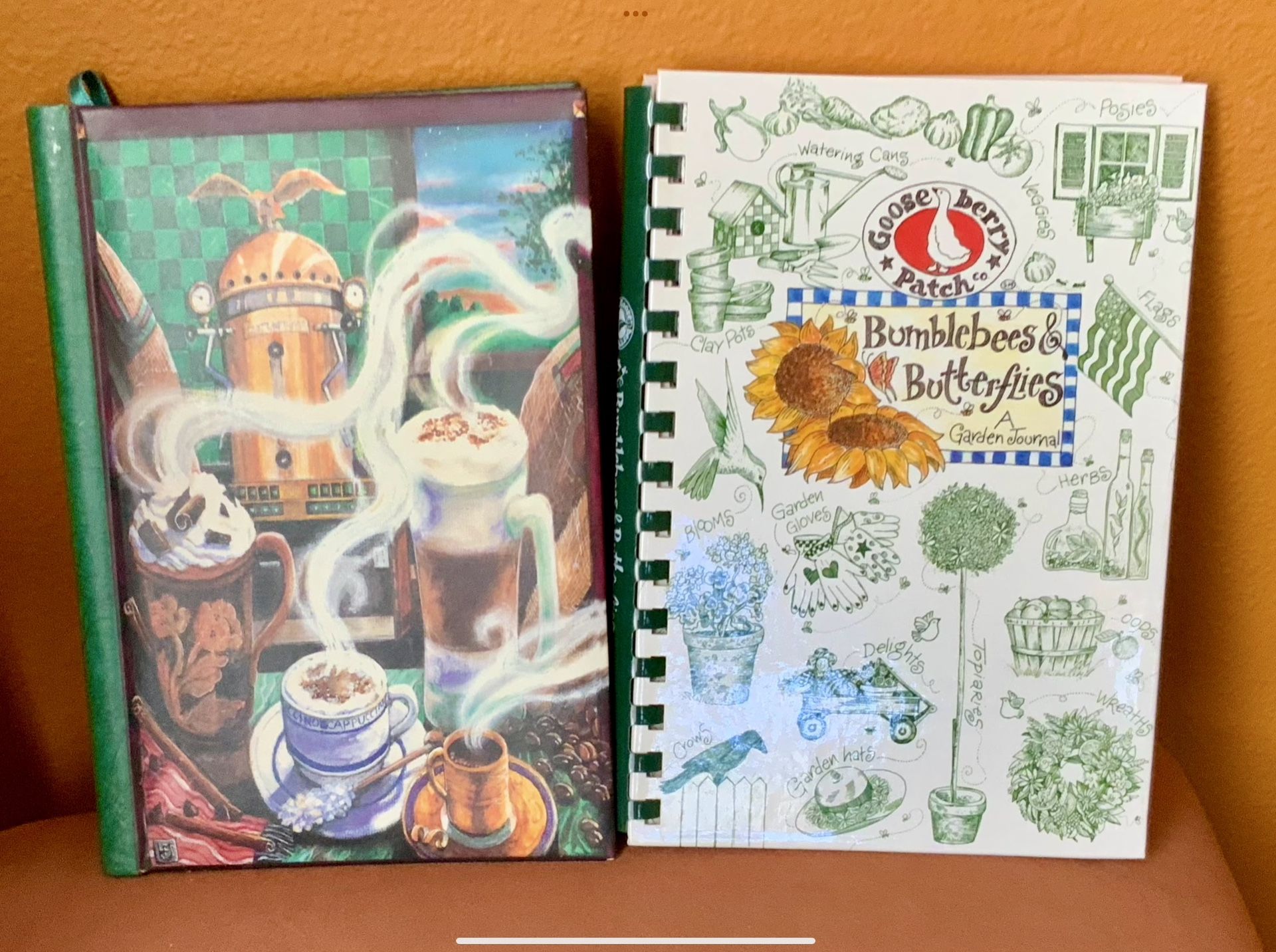 2 JOURNALS GARDEN AND COFFEE COVERS