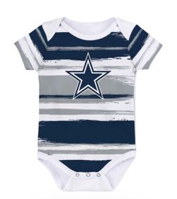 DALLAS COWBOYS BABY WHITE TEAM FAVORITE SHORT SLEEVE ONE PIECE