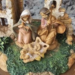 $25.00 - 2006 FONTANINI Christmas Nativity, Glass Dome Cover!  Lots of Design Details/Like New Condition!