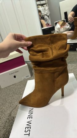 Brown heel boots