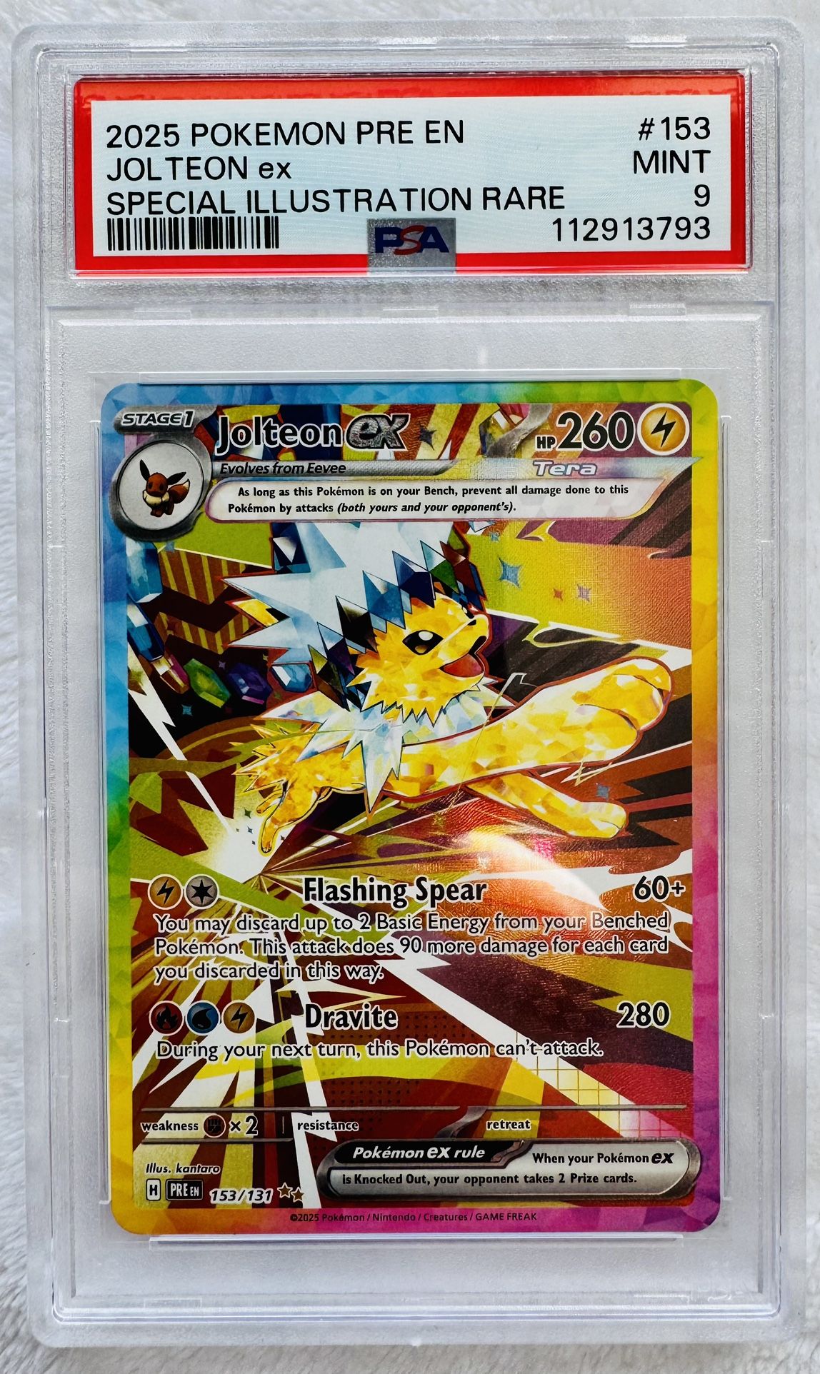 Jolteon ex SIR - 2025 Pokemon Prismatic Evolutions - PSA 9 Mint