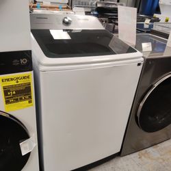 New Samsung - 5.5 Cu. Ft. High-Efficiency Smart Top Load Washer with Super Speed Wash - White