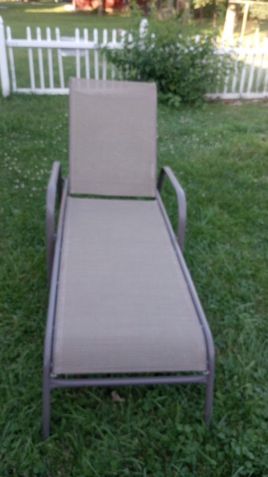 Outdoor Patio Lounge Chair Chaise Fabric Adjustable Reclining