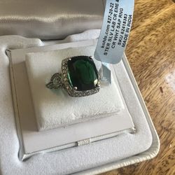 Emerald Size 7 Sterling Ring