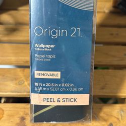 Two rolls of peel and stick wallpaper, black and gold