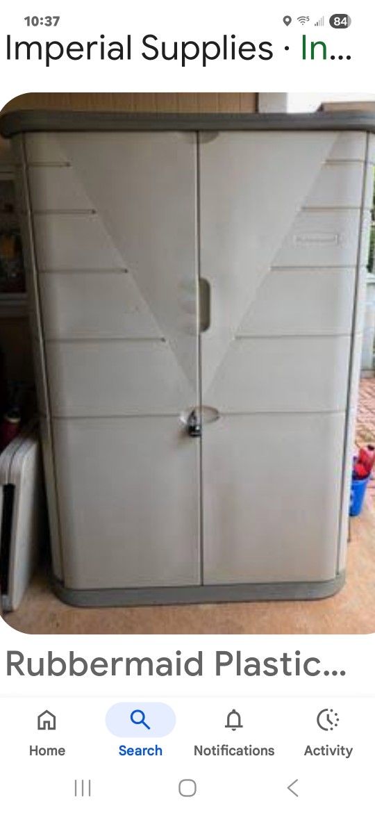 6 X 2.75 Ft Rubbermaid Virticle Outdoor Storage Shed Lock Box Bin Organizer Chest Trunk  Pool Deck Spa Balcony Lawn Garden Yard Patio Porch Boat 