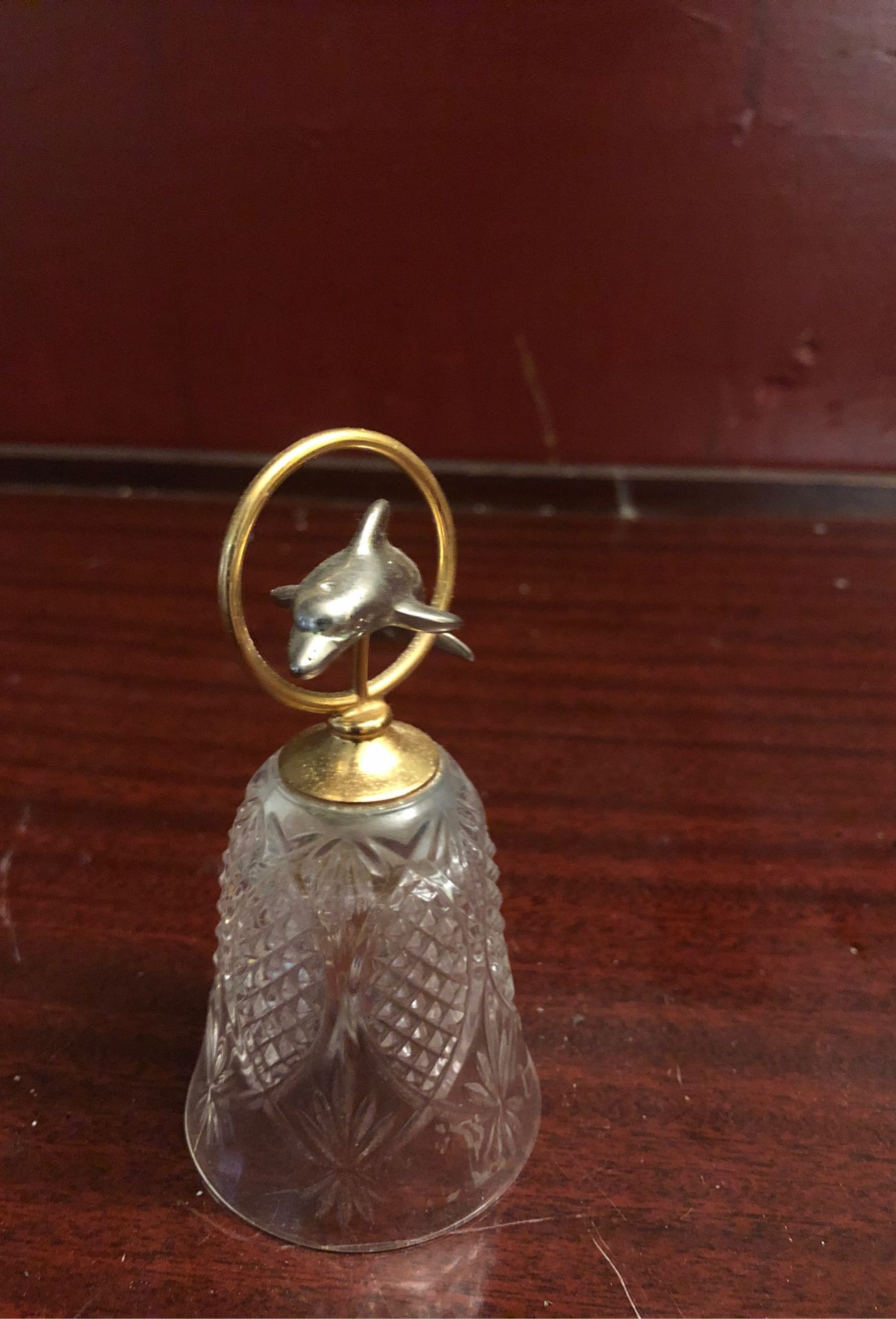 Brass/Silver Crystal Dauphin Bell