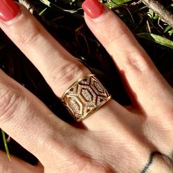 EFFY D’Oro 14k Yellow Gold Geometric Diamond Ring 