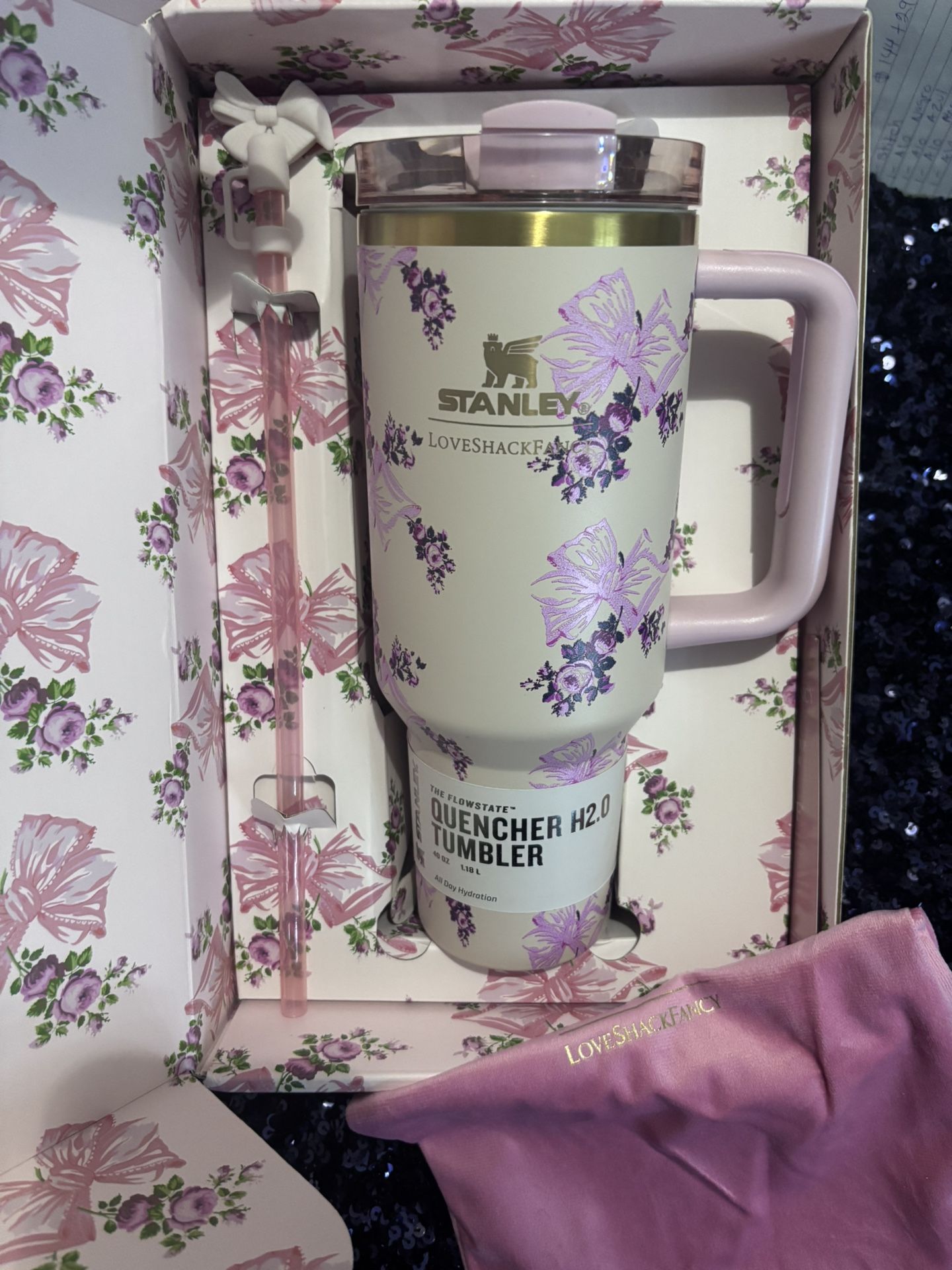 Stanley Floral Quencher Tumbler with Pink and Purple Design