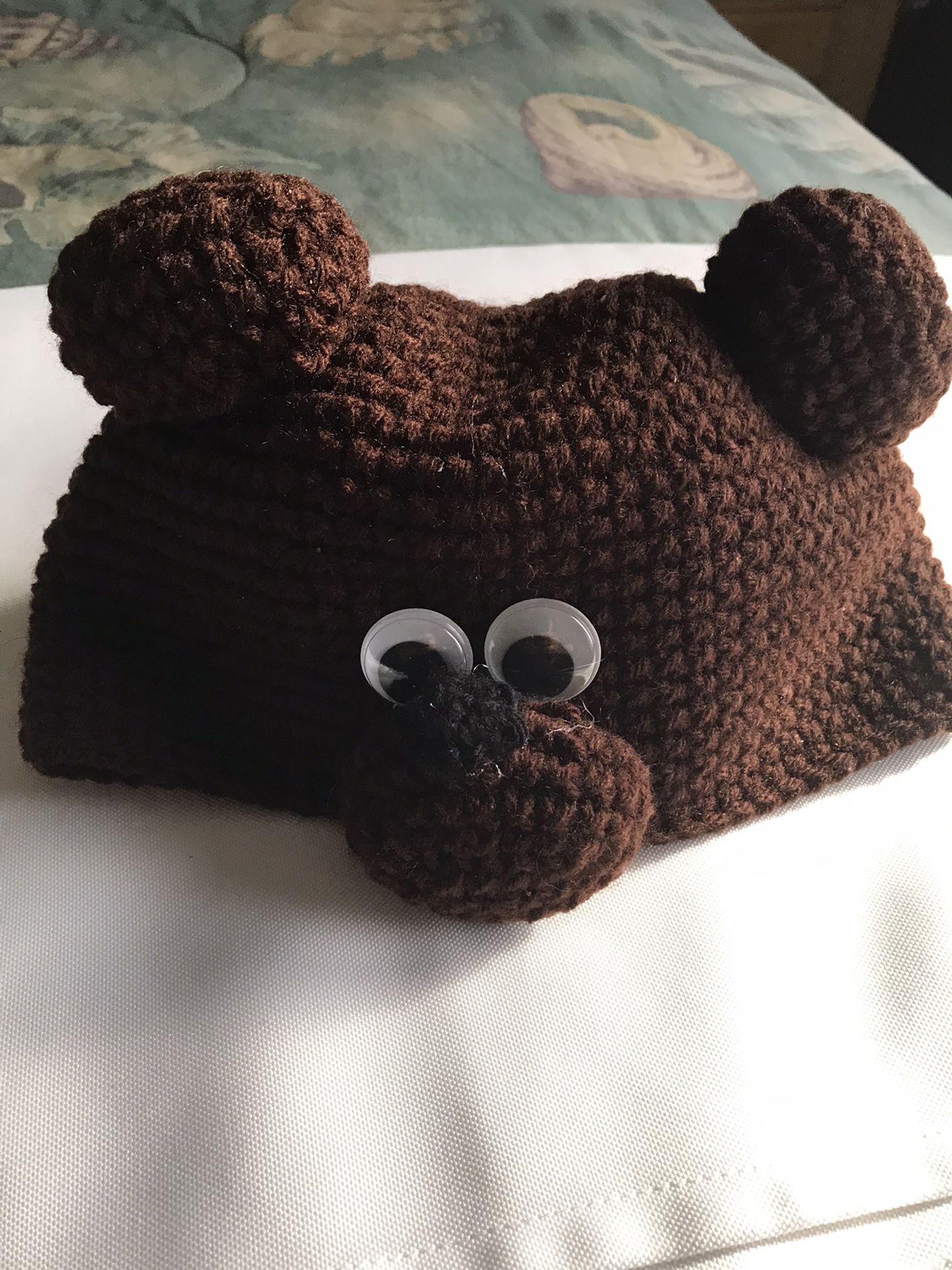 Crocheted Teddy Bear Hat
